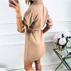 Autumn Casual Plain T Shirt Dress