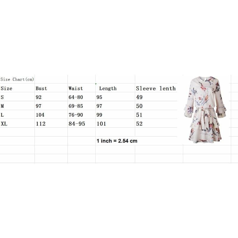 Autumn Spring Elegant Vintage Floral Ruffles Mini Dress Chsinese Printed Casual Dress