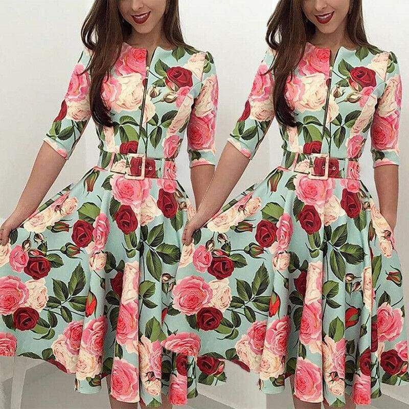 Bandage Bodycon Long Sleeve Short Mini Floral Party Casual Dress