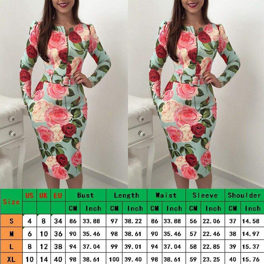 Bandage Bodycon Long Sleeve Short Mini Floral Party Casual Dress