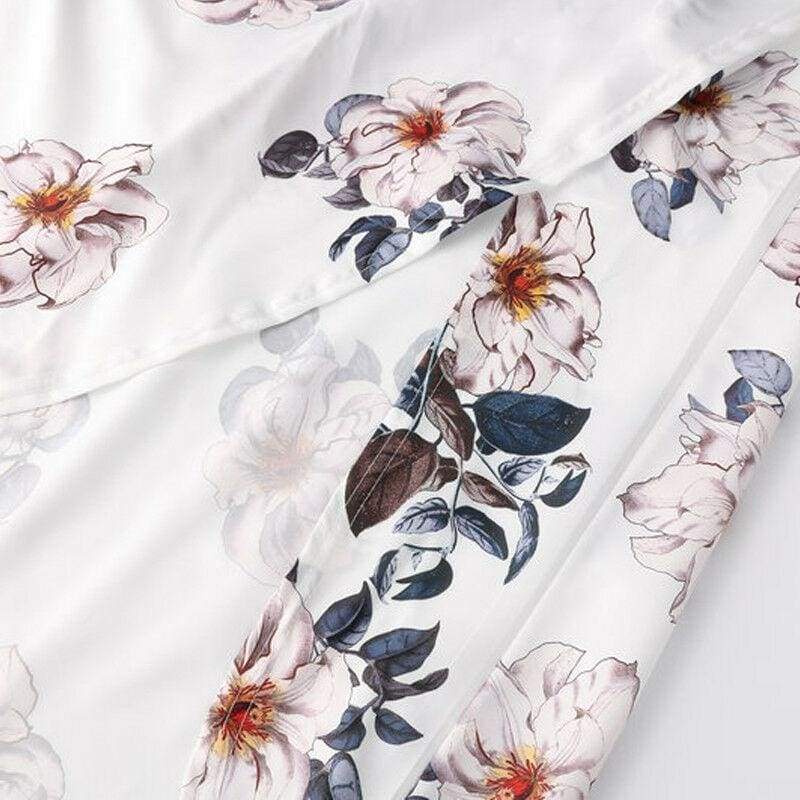 Boho Floral Wrap Long Maxi Dress
