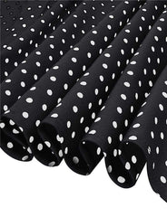 Dress Vintage Printed Dot A-Line O-Neck Bow Sashes