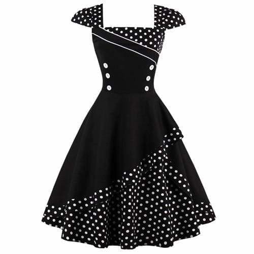 Dress Vintage Rockabilly Swing Polka Dot Print Plus Size