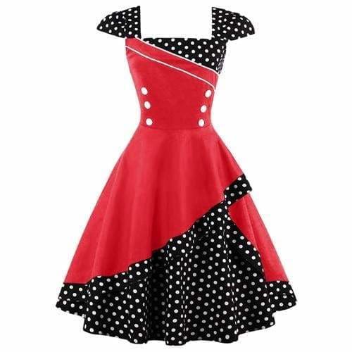Dress Vintage Rockabilly Swing Polka Dot Print Plus Size