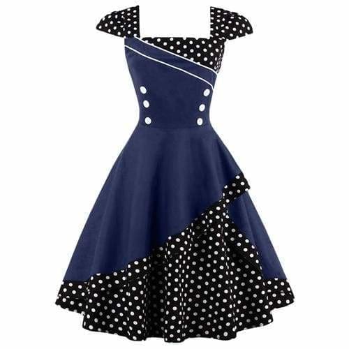 Dress Vintage Rockabilly Swing Polka Dot Print Plus Size