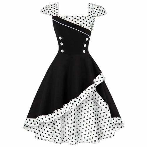 Dress Vintage Rockabilly Swing Polka Dot Print Plus Size
