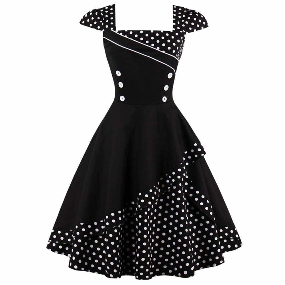 Dress Vintage Rockabilly Swing Polka Dot Print Plus Size