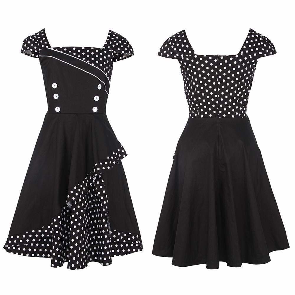 Dress Vintage Rockabilly Swing Polka Dot Print Plus Size