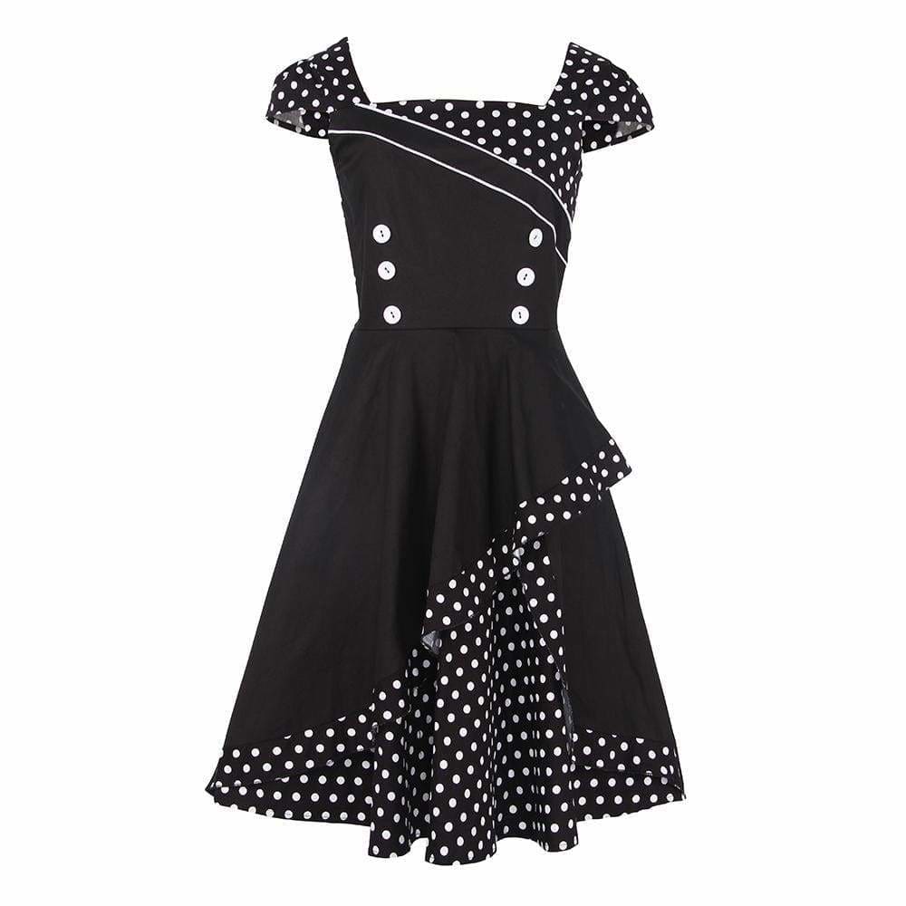 Dress Vintage Rockabilly Swing Polka Dot Print Plus Size