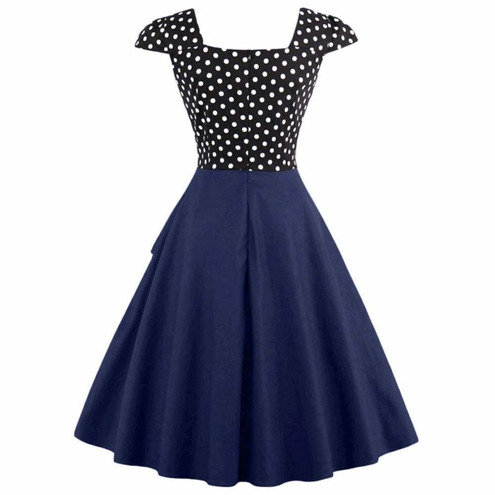 Dress Vintage Rockabilly Swing Polka Dot Print Plus Size