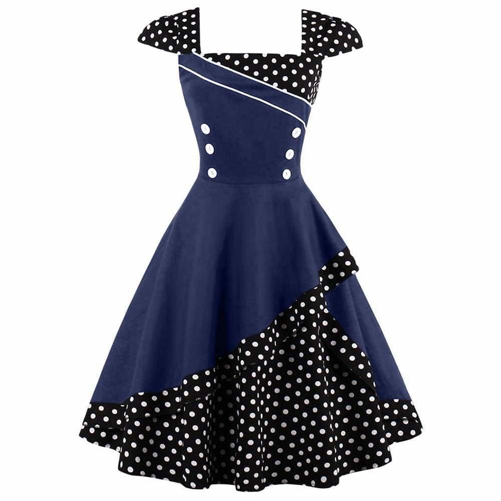 Dress Vintage Rockabilly Swing Polka Dot Print Plus Size
