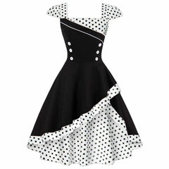 Dress Vintage Rockabilly Swing Polka Dot Print Plus Size