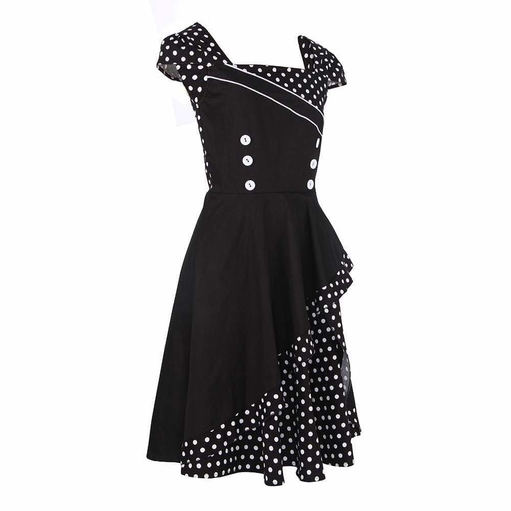 Dress Vintage Rockabilly Swing Polka Dot Print Plus Size