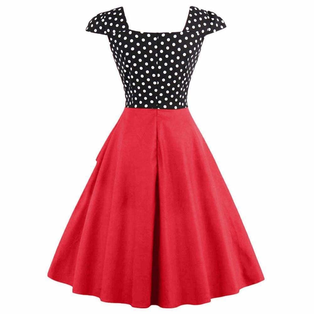Dress Vintage Rockabilly Swing Polka Dot Print Plus Size
