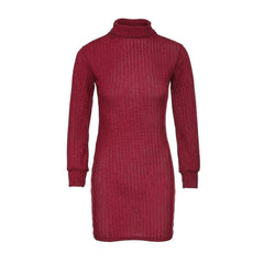 Ladies Casual Sweatshirt Long Sleeve Knit Slit Dress Sweater Hoodie Jumper Top Loose Winter Bodycon Party Dress