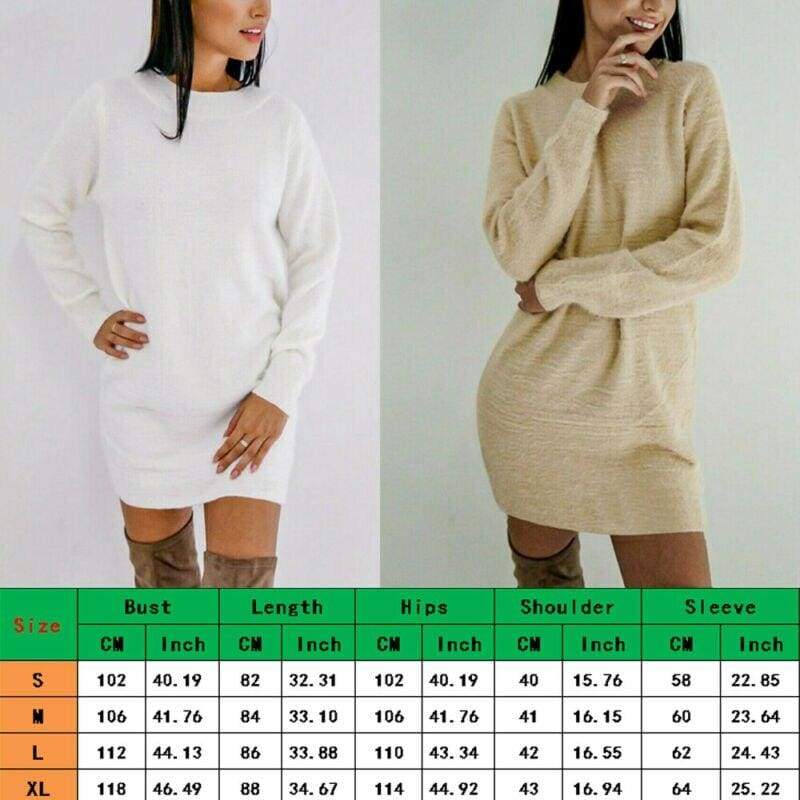 Long Sleeve Knitted Sweater Mini Dress Fashion Autumn Winter Lady Backless Party Club Casual Jumper Dress