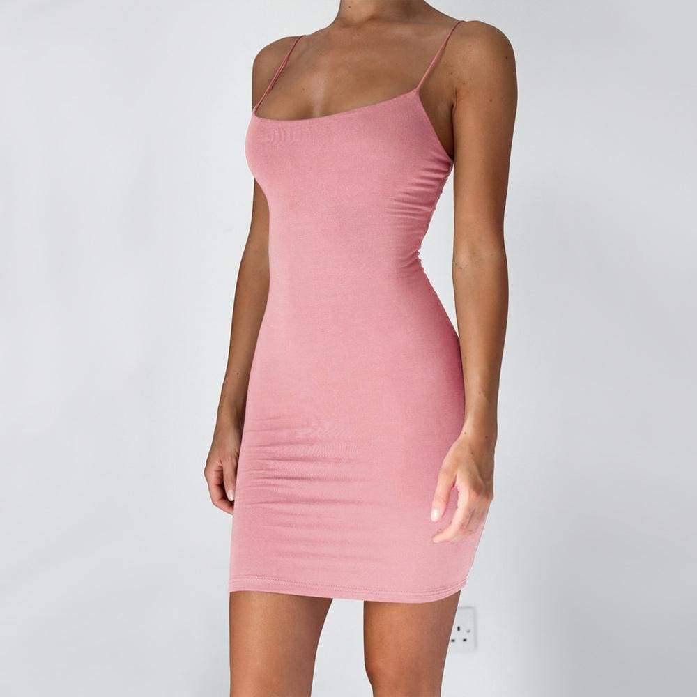 Summer Dress Spaghetti Strap Bodycon Mini Beach Sundress