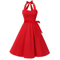 Vintage Halter Sleeveless Dresses Party Night Dress