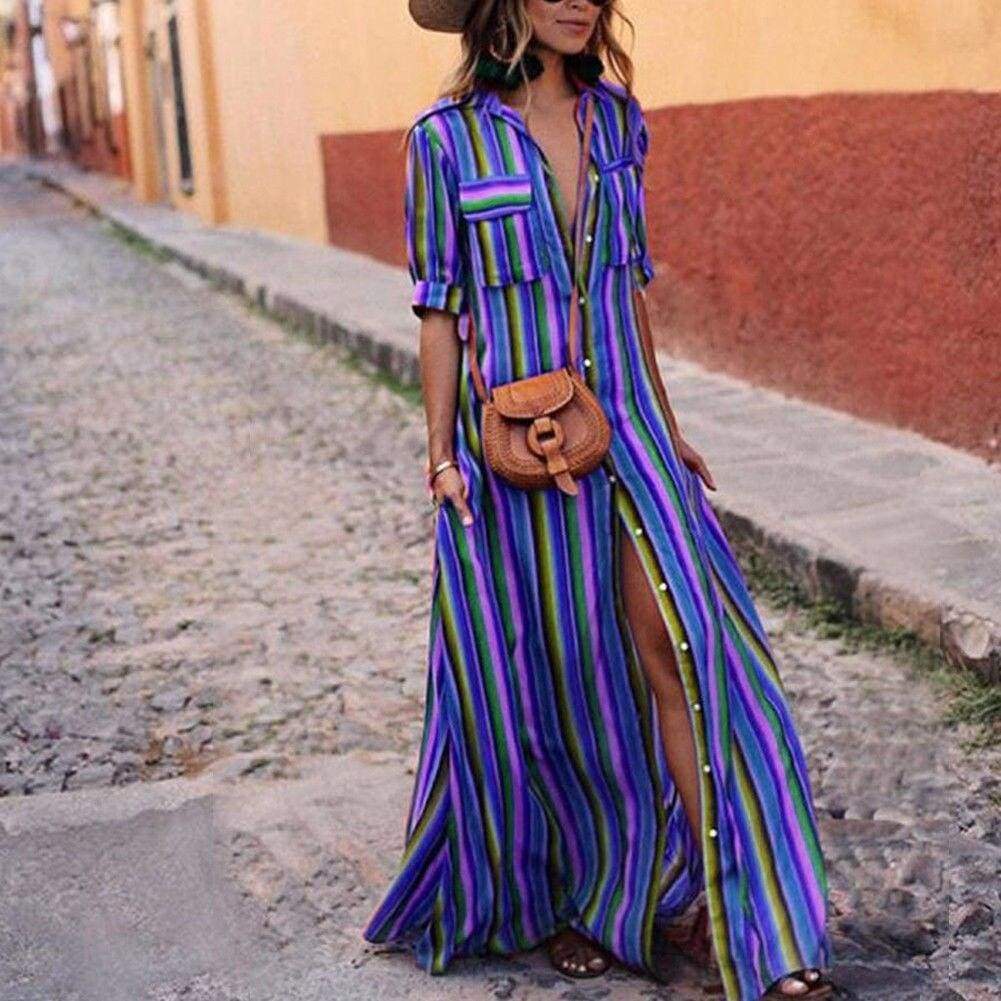 WomenBoho Beach Summer Holiday Maxi Dress