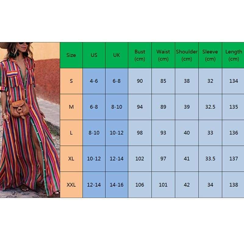 WomenBoho Beach Summer Holiday Maxi Dress
