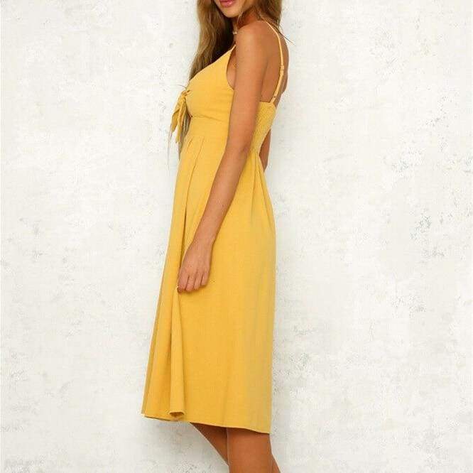 WomenBoho Beach Summer Robe Femme Single Breasted Elegant Dress