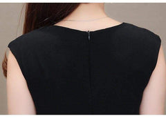 WomenChiffon Dress - Open Side Split Dot Ladies Plus Size Dress