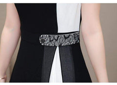 WomenChiffon Dress - Open Side Split Dot Ladies Plus Size Dress