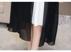 WomenChiffon Dress - Open Side Split Dot Ladies Plus Size Dress