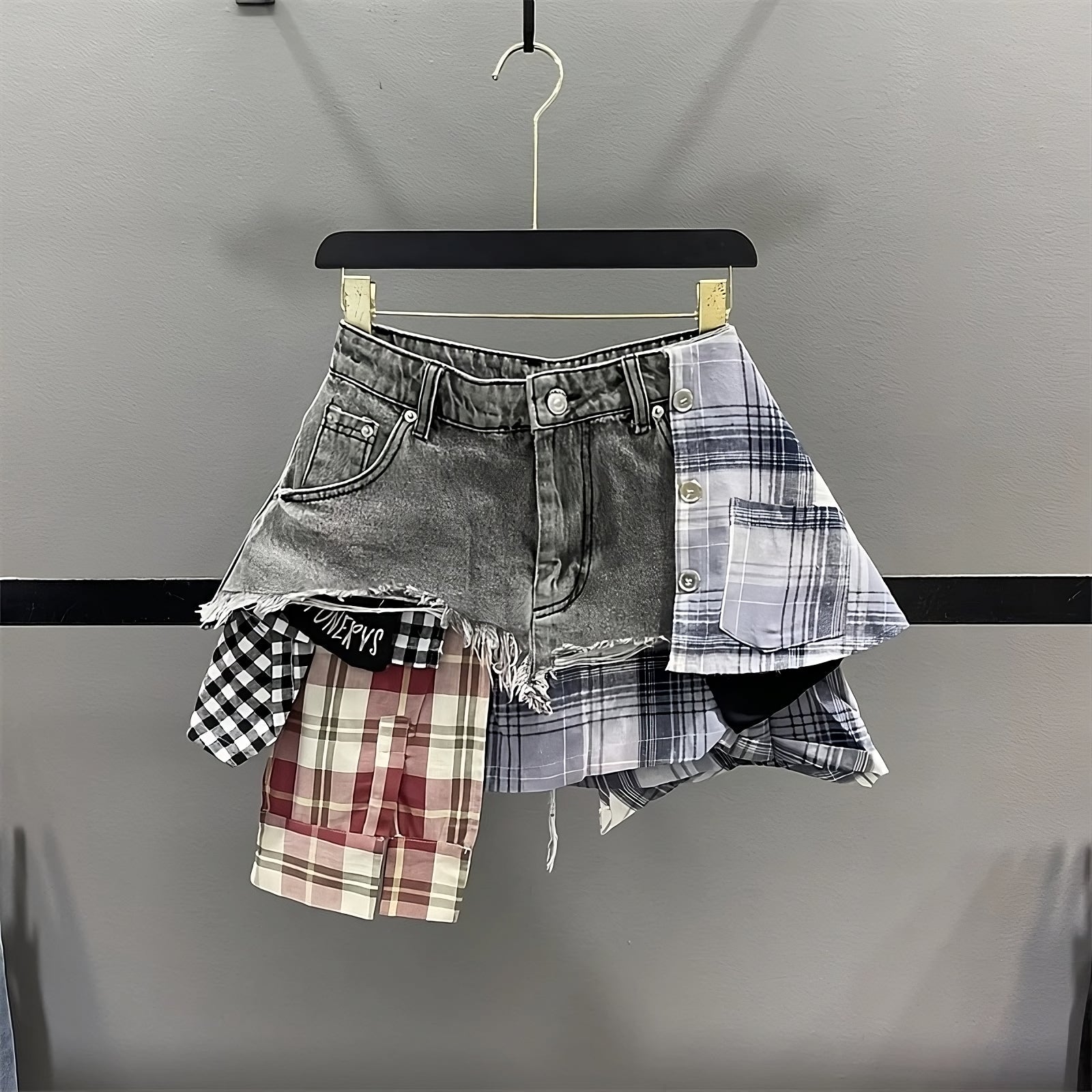 Asymmetrical Y2K Denim Skirt