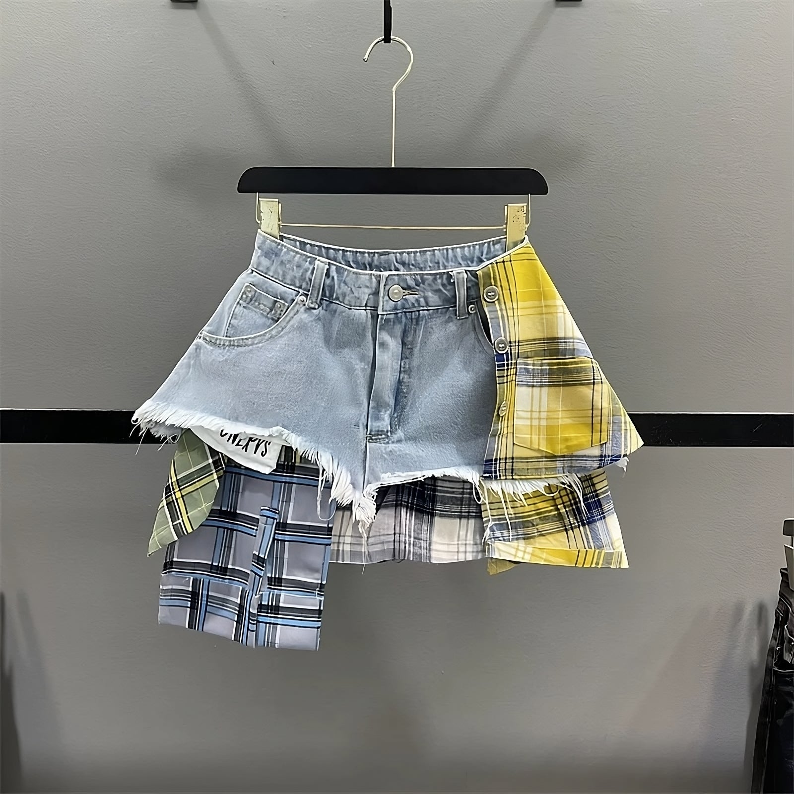Asymmetrical Y2K Denim Skirt