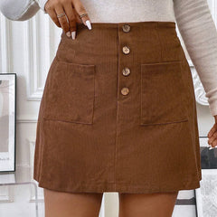 PLUS SIZE Kamryn Corduroy Mini Skirt