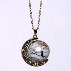 Vintage Moon Pendant Necklace