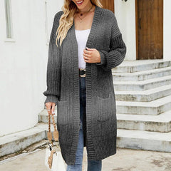 Casual Gradient Knitted Cardigan