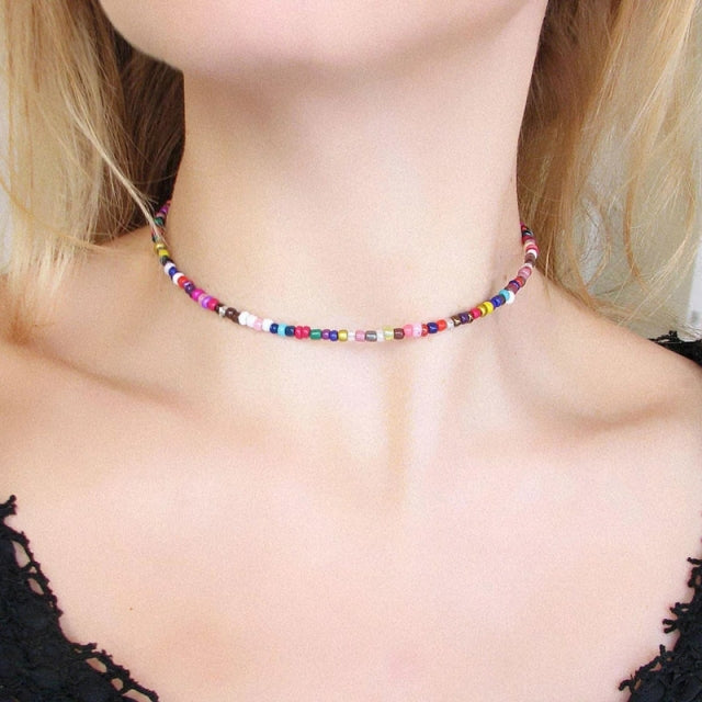 Boho Colorful Beaded Necklace