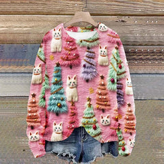 Creative Christmas Print Sweatshirt