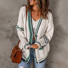 Casual Striped Knitted Cardigan