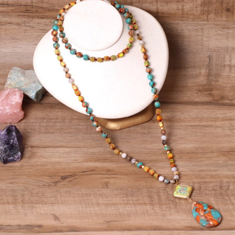 Bohemian Beaded Pendant Necklace