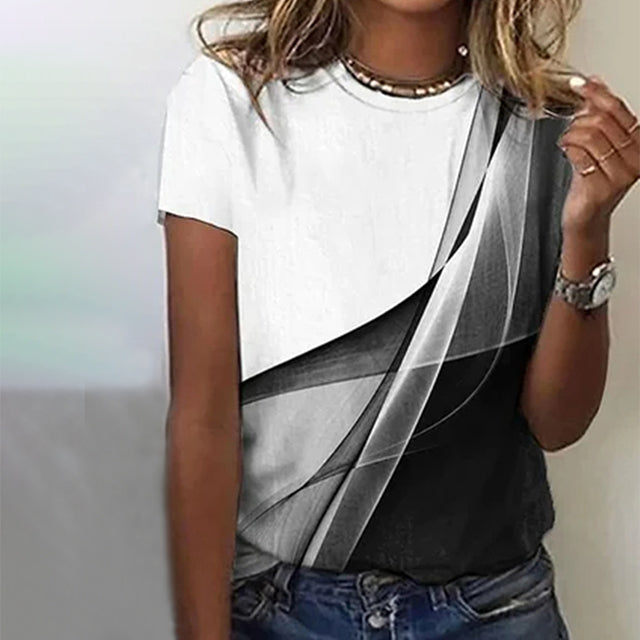 Modern Black And White Gradient T-Shirt