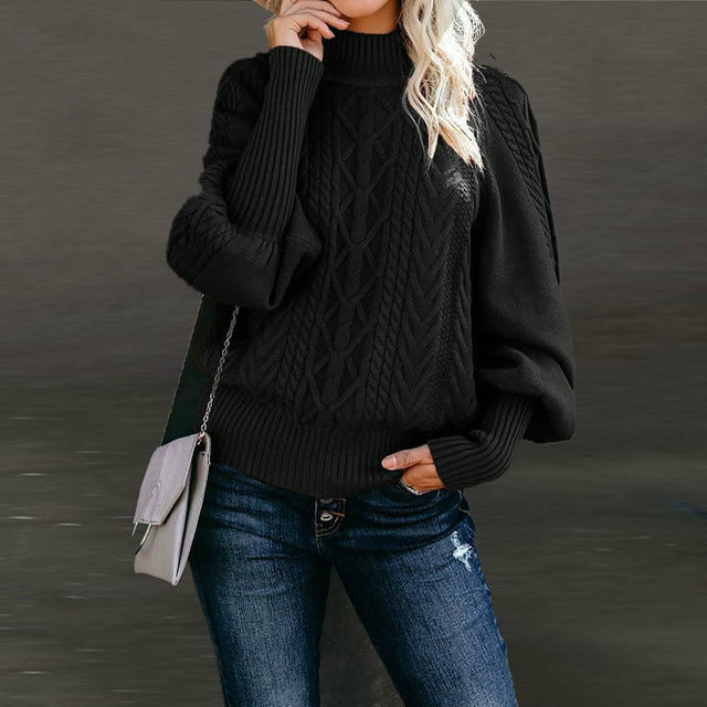 Elegant Solid Knitted Sweater