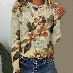 Vintage Leaf Print T-Shirt