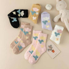 Warm Plush Floral Socks