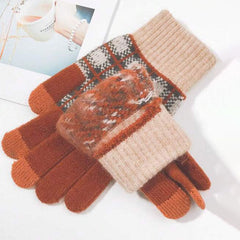 Vintage Plaid Warm Gloves