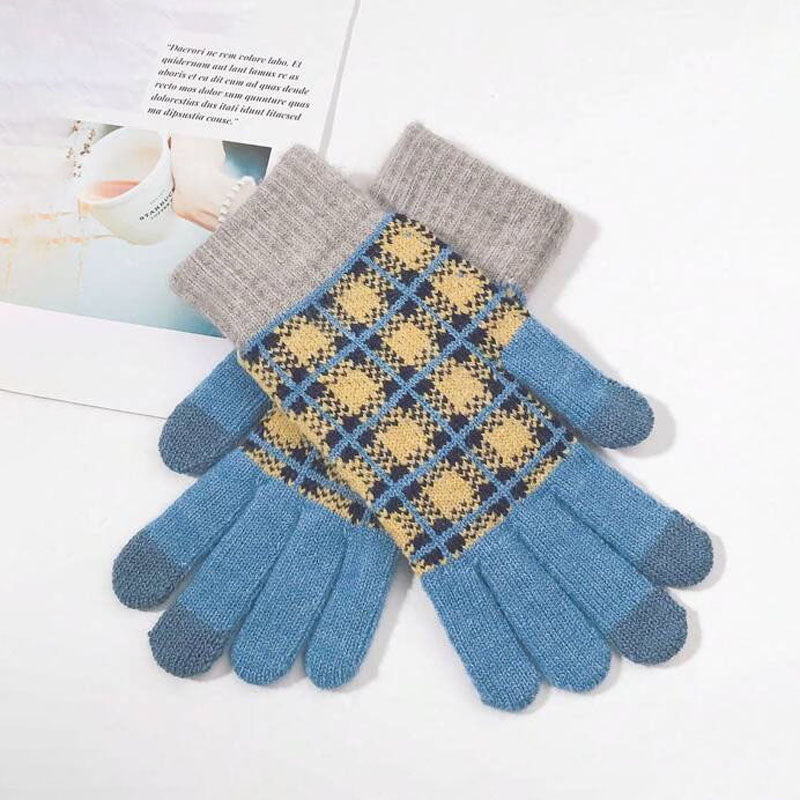 Vintage Plaid Warm Gloves