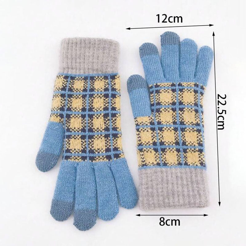 Vintage Plaid Warm Gloves