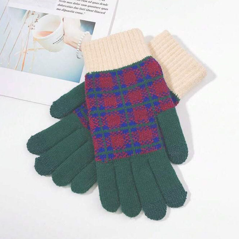 Vintage Plaid Warm Gloves