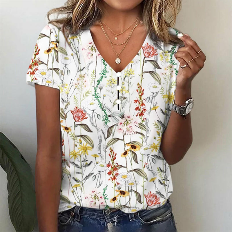 Casual Floral Print Blouse