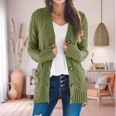 Casual Solid Color Knitted Cardigan