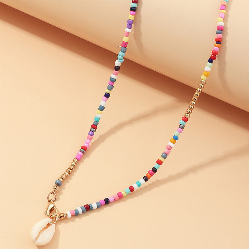 Bohemian Beaded Pendant Necklace