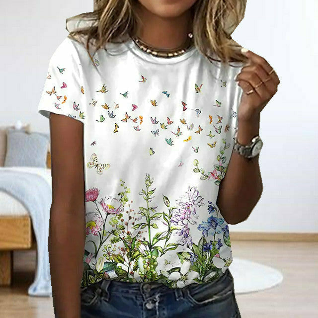 Casual Floral Print T-Shirt