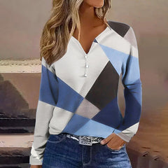 Casual Color Block Blouse